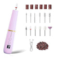 Professional Electric Nail Drill File, Cordless Nail Drill Machine kit for Acrylic Gel Dip, 12 in 1 Nail Machine Kit Portable Rechargeable Manicure Pedicure Tools for Home Salon(Purple)