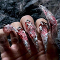 Artisan Handmade Nails with Ancient Creatures Design Blood Patterns Unique Niche Style Size L