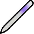 Mont Bleu Rainbow Crystal Nail File in Black Pouch - Czech Tempered Glass - Handmade in Bohemia (Czech Republic)