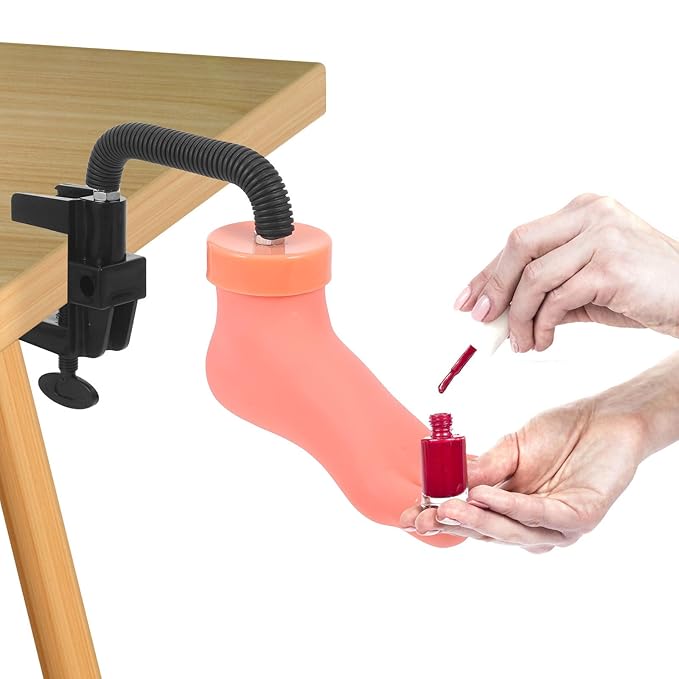 FRCOLOR Nail Art Practice Foot Model Flexible Manikin Silicone Pedicure Training Tool for Manicure Nail Tips Application