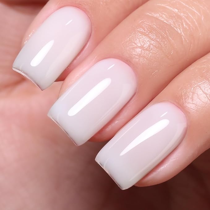 Imtiti 10ml Milky White Gel Nail Polish Long Lasting Soak Off UV Led Jelly Gel Polish Salon DIY at Home Gift for Women 1Pcs