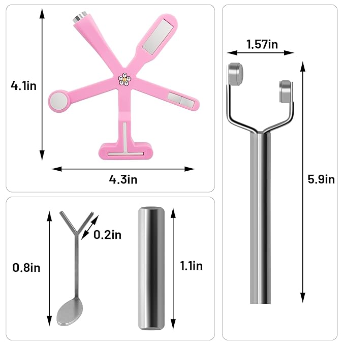 3PCS Nail Art Magnet Set - Pink 6-in-1 Cat Eye, Y-Shape Dual Head & Heart Magnetic Tool for Salon & Home Gel Manicure Designs