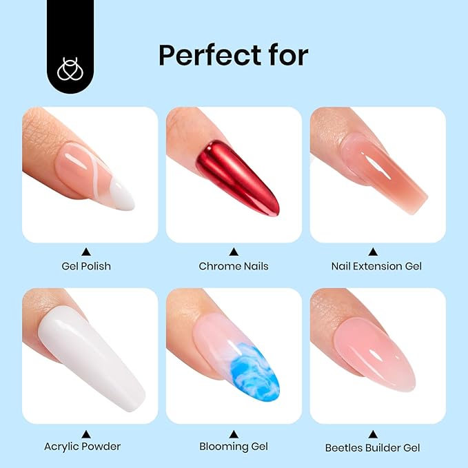Beetles No Wipe Gel Top Coat, 15ml Top Coat Gel Nail Polish Clear Color Shine Finish and Long Lasting, Soak Off U v Nail Lamp Gift for Girls