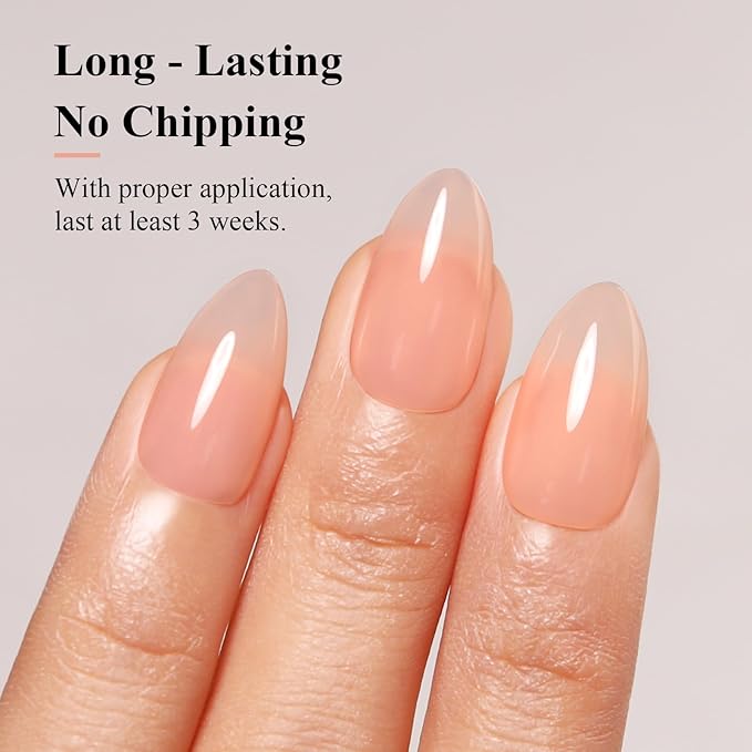 Imtiti Jelly Gel Polish, 15ML Sheer Peach Coral Orange Jelly Gel Nail Polish Translucent Spring Summer Nail Gel Polish LED UV Gel Nail Polish for Nail Art DIY Manicure