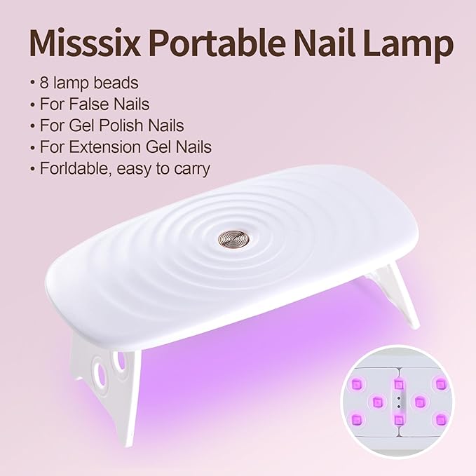 Misssix Medium Almond Gel Nail Tips Kit, 360Pcs Pre Etched Clear gel x Fake Nails, Full Cover False Nail 9-in-1 Gel Glue and Portable Mini U V Nail Lamp for Women 12 Sizes