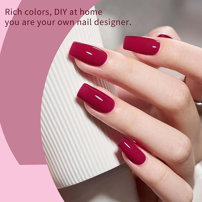 JR 9pcs 15ml Gel Nail Polish Set Pink Gel Polish Kit Soak Off Polish Nail Art Manicure Salon DIY Home UV Gel polish Gift G