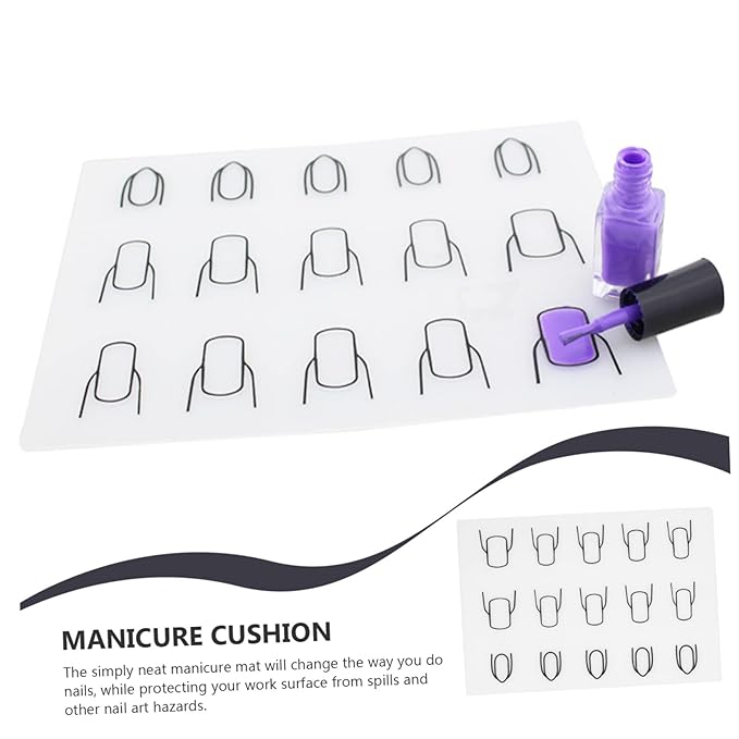 Beaupretty 2pcs Nail Coloring Pad Nail Paste Tool Nail Salon Supply Colorized Silicone Pad Nail Coloring Mat Manicure Cushions Washable Manicure Mat Manicure Coloring Mat Manicure Mats