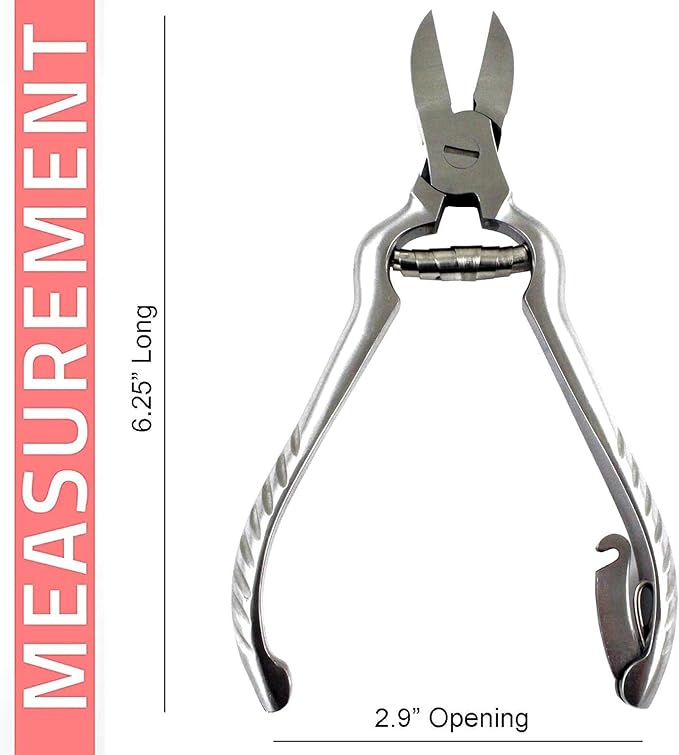 Professional Toenail Clippers for Thick Toe Nails - Heavy Duty Medical Grade Podiatry Stainless Steel Nail Clippers Cutter Trimmer Toenail Scissors for Men Seniors Podiatrist Tools (Silver, 6.25 Inch)