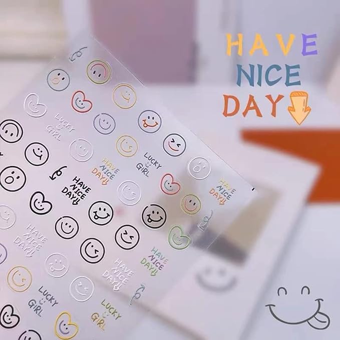 New Sunflower Nail Art Stickers Decals Candy Color Cartoon Sun Flower Colorful Flower Embroidery Self-Adhesive Nail Stickers Cute Nail Stickers Nail Art Decoration (3 Pieces)
