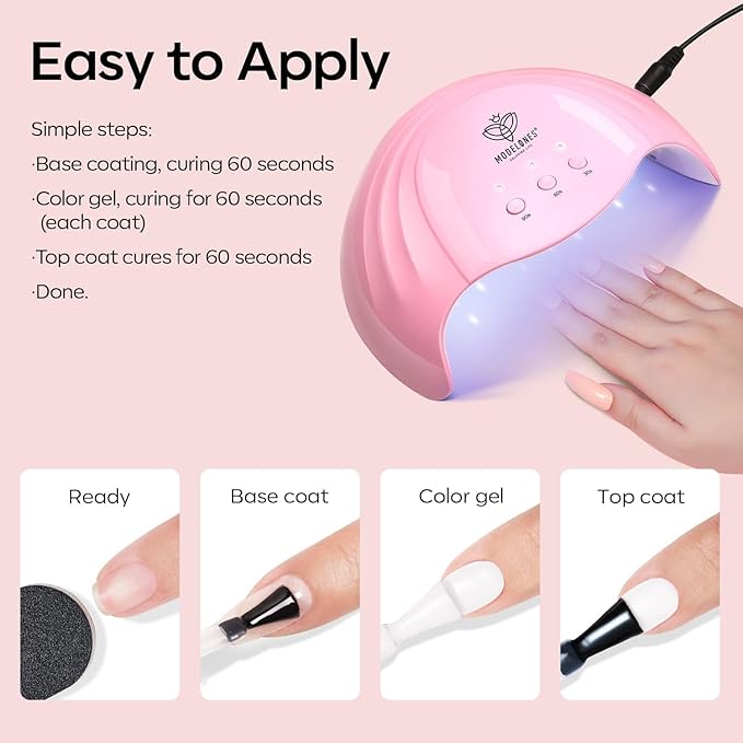 modelones Gel Nail Polish Set 2 Pcs 15ml Jelly Nude Pink and Milky White Gel Polish, French Manicure Base Gel Bubble Bath UV Soak Off Nail Gel for Gradient Nail Art, DIY Home or Salon