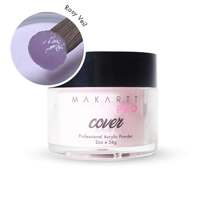 MakarttPro Acrylic Powder – Durable, Long-Lasting, Easy-Apply Formula for Nail Extensions, Overlays, Sculpting & Nail Art – 56g/2oz – Rosy Veil, Perfect for Pros and At-Home Use