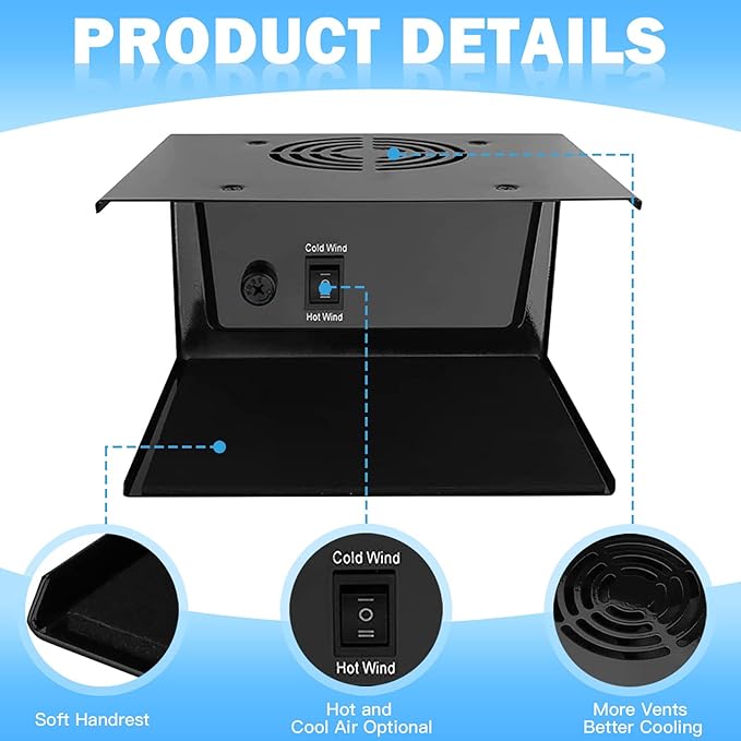 Nail Dryer Fan for Regular Polish 110V 300W Professional Nail Drying Fan with Hot and Cool Air for Hands and Feet Salon Air Nail Dryer Blower Fan for Manicure Salon and Home Use