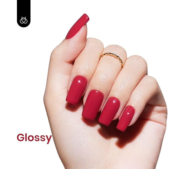 Beetles Red Gel Nail Polish - Cherry Mocha, 15ML Burgundy Red Gel Nail Polish, Soak Off Spring Nails Art Manicure Salon DIY Design UV Nails Lamp Needed Gift for Women