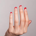 DANNI & TONI Semi Cured Gel Nail Strips French Red Tips Gel Nail Wraps 28 Stickers |Ruby Radiance