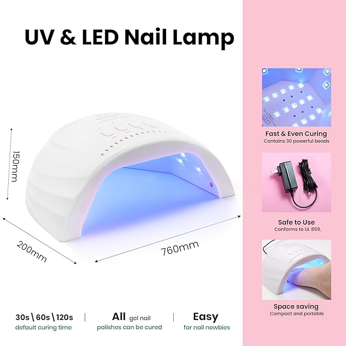 Beetles Gel Nail Polish Kit with U V Light - 68Pcs Gel Nail Kit 35 Colors Outfits Collection Red Pink Blue Polish Set with Nails Manicure Tools for Beginners DIY Home Salon Gifts for Women Teen Girls