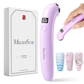 MelodySusie Ergonomic Handheld Cordless UV Nail Lamp with LCD Display & 2 Timers, P-Art01A Rechargeable Mini UV LED Light Flash Cures All Soft Gels, Especially Rhinestone Glue & Liner Gel Purple