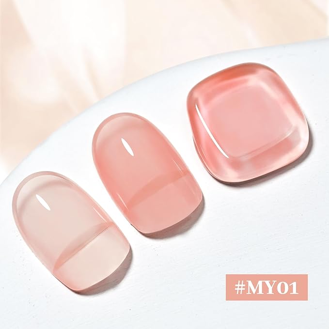 16.5ml Jelly Nude Pink Nail Polish Large Volume Quick Dry Nail Polish, Long Lasting Shine, Fingernail Toenail Nail Art DIY Home Travel Nail Art Gift
