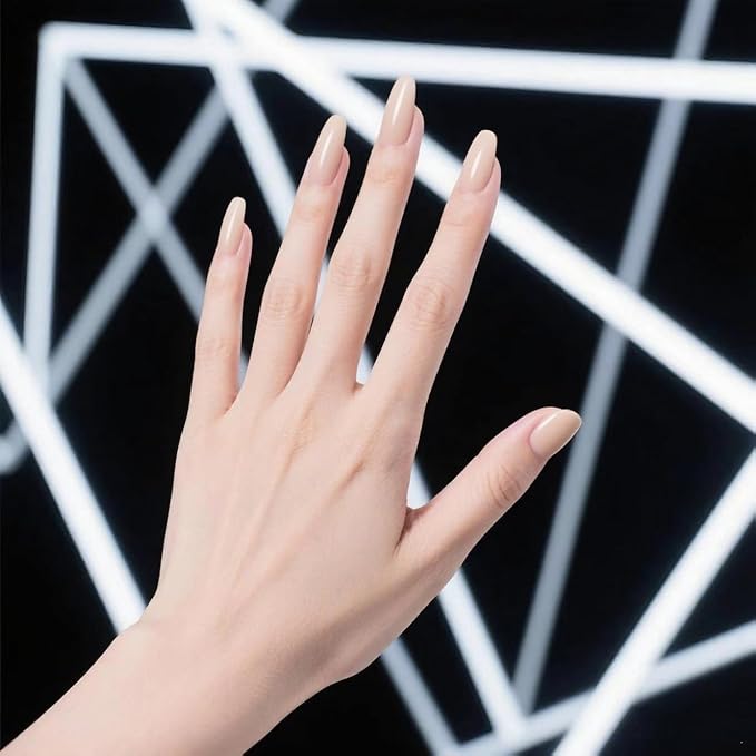 Short Almond Gel Nail Tips, 600PCS Pre - Etched Clear Fake Nails, 12 Sizes Full Cover Soft Acrylic Press - On Nail Extensions, No C Curve, DIY Manicure at Home