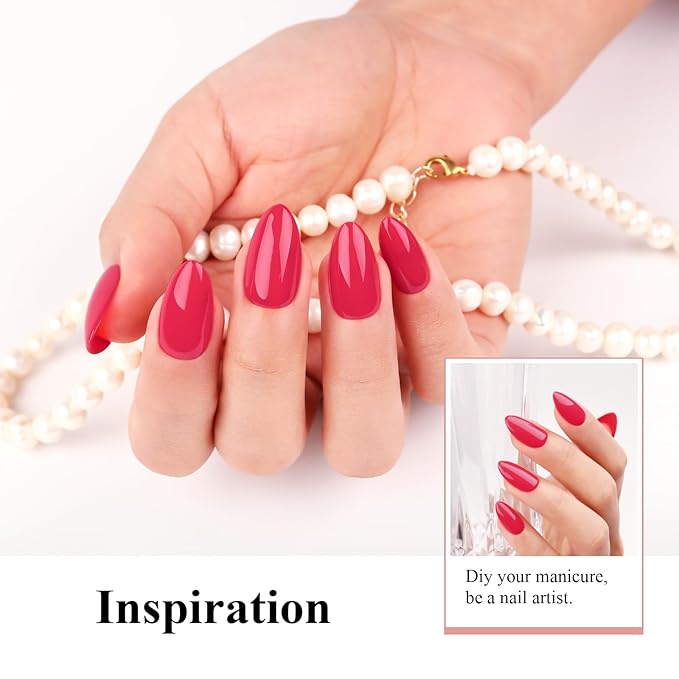 Imtiti Gel Nail Polish, Crimson Red, 15ML DIY Nail Art Kit for Women Girls - Autumn Winter Soak Off LED UV Gel Polish