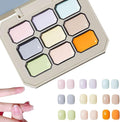 Creamy Colorful Nail Polish Set,Versatile Summer Colors Nine-Square Grid Solid Gel Glue Nail Polish,Long Lasting Solid Nail Polish Palette for Women/Girls/Friend DIY Home (03#, 3g* 9pcs)