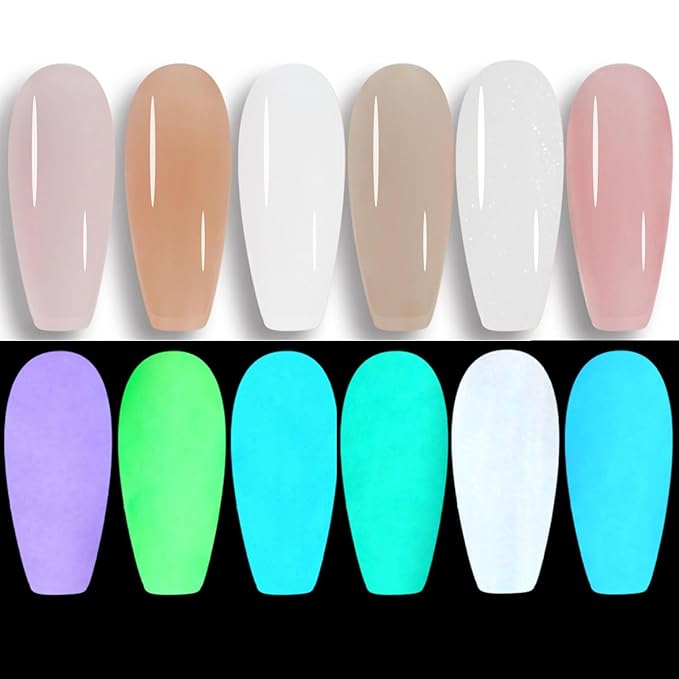 Glow in the dark Gel Nail Polish Colors Set Jelly Pink Milky White for french nail art design (GP011)