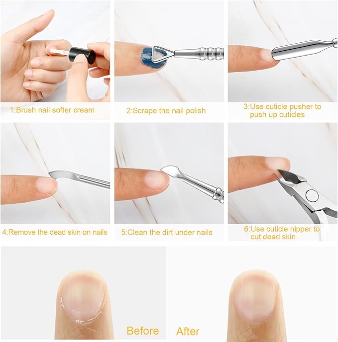 Mudder Acrylic Nail Clippers Kit False Nails Tips Cutter Professional Cuticle Trimmer Nipper Cutter Pusher Remover Stainless Steel Manicure Pedicure Art Tools Set Salon Home(Silver)
