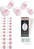 French-Inspired 20pcs Semi Cured Gel Nail Strips - Salon-Grade DIY Wraps with Glaze Texture, Easy Application, UV Light Required for Classic Nails