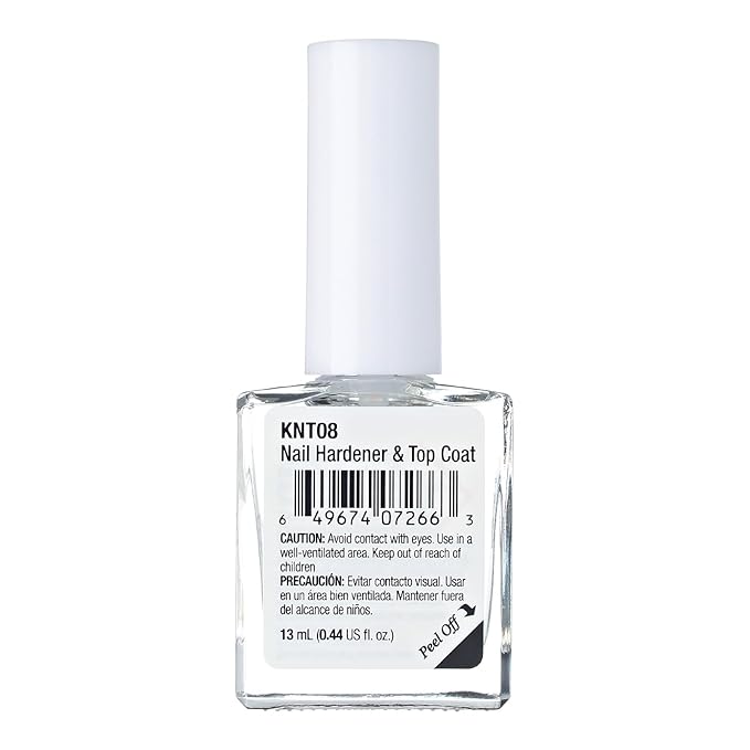 Kiss New York Nail Hardener & Top Coat, Infused with Biotin, Strengthen Nails, Protect Nails, Avoid Breaking and Splitting, Made in Korea