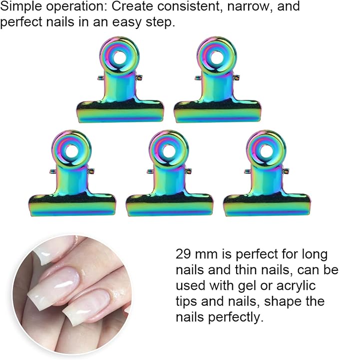 5pcs Nail Extension Curve Clips, Stainless Curve C Nail Curvature Pinching Clips Nail Art Accessories, Finger Extension Kit DIY Manicure Tool for Women Girls