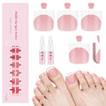 EBANKU Press On Toenails Pink French Tips, 150 Pcs Square Short Toe Nail Tips Toe Press On Nail Fake Toenail Full Cover Artificial False Nail Tips with Glue for Women Professional Home Salon DIY