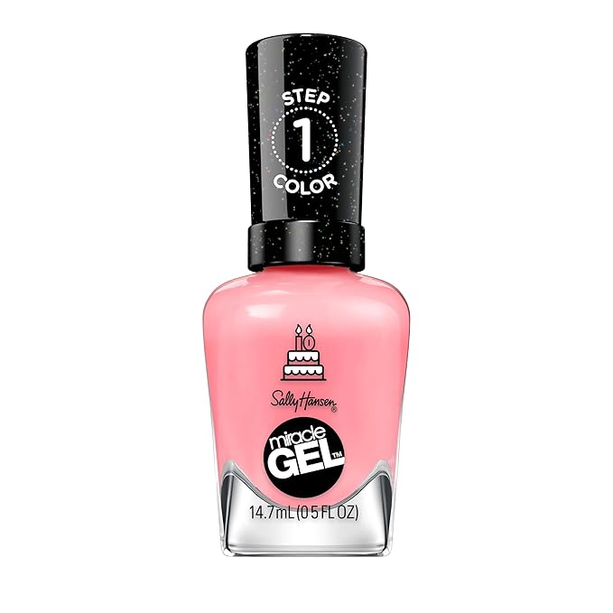 Sally Hansen Miracle Gel Salon Quality Nail Polish | Gel-Like Formula, Two-Step System, No UV Light Needed, Long Lasting | Opaque, Glossy | 341 Pink an Outfit | Classic Pink Nail Color
