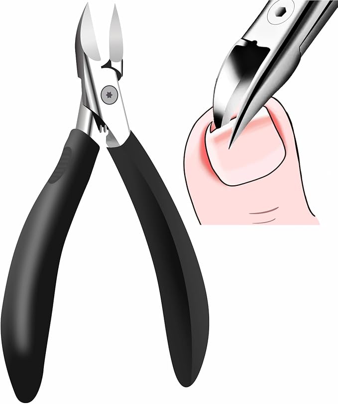 Ingrown Toenail Clippers - Toe Nail Clippers for Thick Toenails - Professional Podiatrist Toenail Clippers for Seniors Men Women with Sharp Blades/Effort-Saving Spring/Long Non-Slip Handle Design