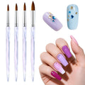 4Pcs Acrylic Nail Brush Set Size 8/10/12/16 Professional Nail Brushes for Nail Extension Nail Art Manicure Tool for Beginner & Professional