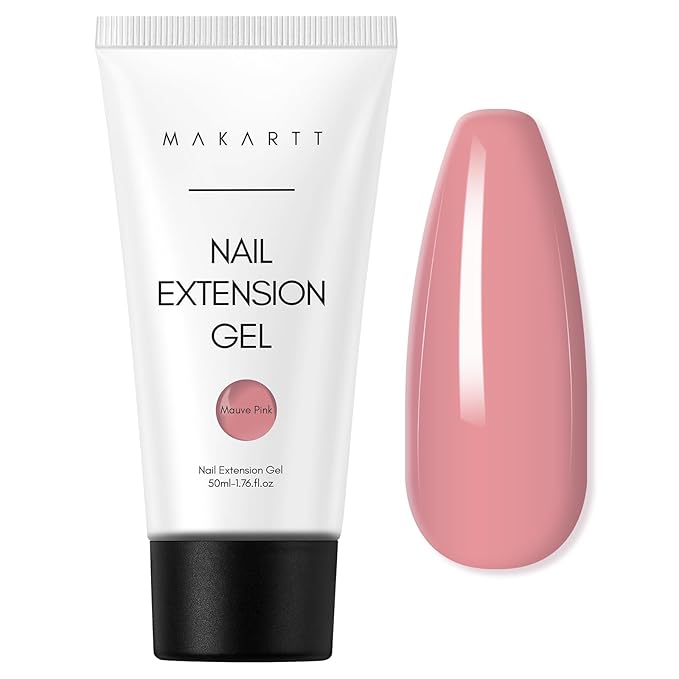 Makartt Hema-Free Poly Nail Gel 50ML Builder for Extension Strengthener 3D Diy, Resistent Hard Gel, Large Capacity Manicure Design Home Salon-Mauve Pink