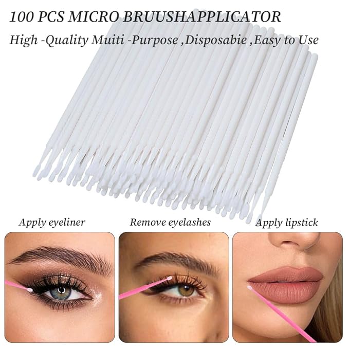 300 Pack Disposable Spoolies Brushes Sets Mascara Wand Lip Brushes Cotton Swab for Eyebrow Eyelash Extension Tattoo Lipstick Applicator
