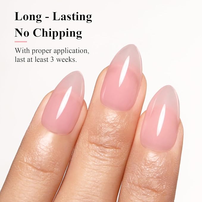 Imtiti Jelly Gel Polish, 15ML Sheer Nude Pink Jelly Gel Nail Polish Translucent Spring Summer Nail Gel Polish LED UV Gel Nail Polish for Nail Art DIY Manicure