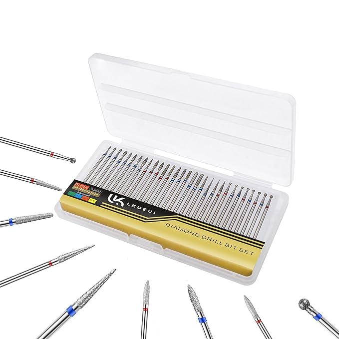 Nail Drill Bits, Diamond Cuticle Drill Bits for Electric Nail File, Cuticle Bits, Diamond Manicure Bits, Brocas para Drill Nails, 3/32 inch 30PCS Kit