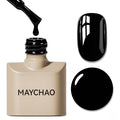 MAYCHAO 15ML Black Gel Nail Polish 1Pc Pure Black Gel Polish Soak Off UV LED Nail Polish Nail Art Starter Manicure Salon DIY at Home, 0.5 OZ