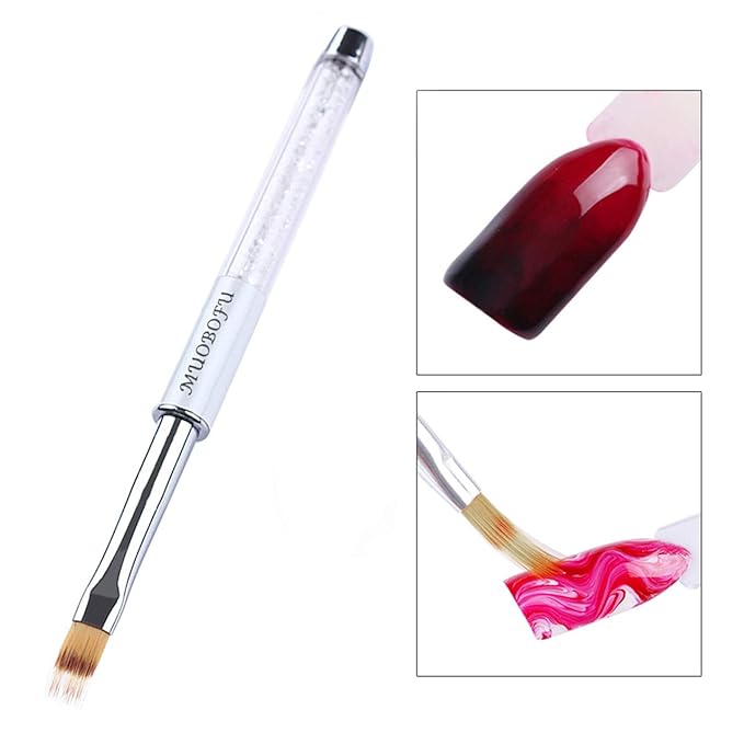 Nail Art Brushes,Nail Brushes for Nail Art,Rhinestone Handle Professional Gradient Manicure Tools Pens Drawing Painting Diy Home Salon