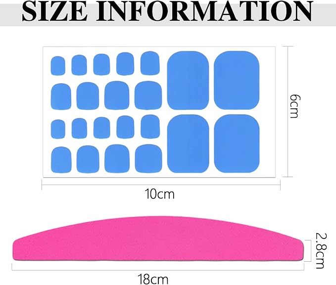 SILPECWEE 20 Sheets Toenail Sticker Wraps - Solid Color Gel Nail Strips for Women's Manicure - Self-Adhesive Nail Polish Art Sticks - 1pc File Included