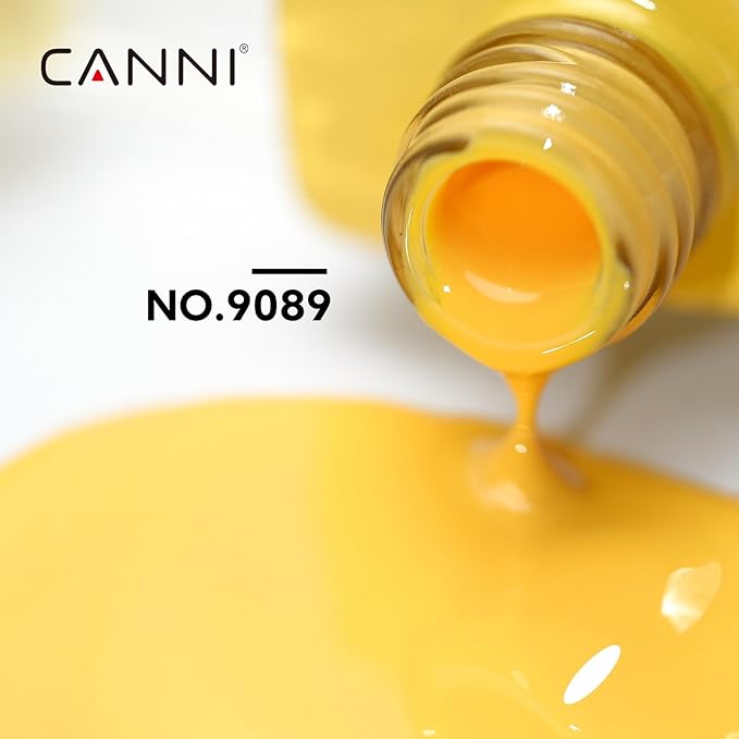 CANNI Neon Yellow Gel Polish - Bright Pastel Yellow Color, High Gloss Soak Off U V French Nail Manicure Salon DIY