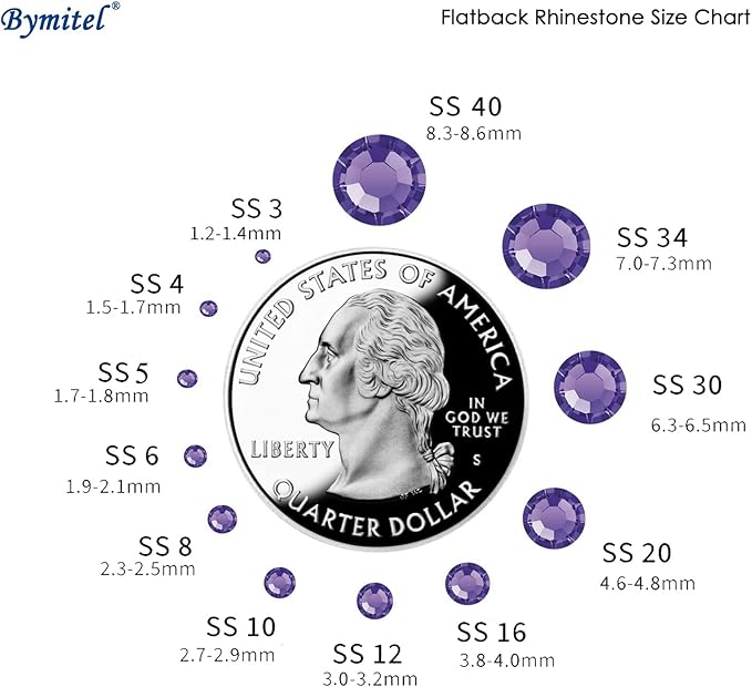 2880PCS Art Nail Rhinestones Non Hotfix Glue Fix Round Crystals Glass Flatback for DIY Jewelry Making with one Picking Pen (ss5 2880pcs, Tazanite)