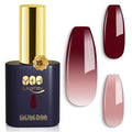 YTD Likomey Color Changing Gel Nail Polish,15ml Translucent Nude Pink Burgundy Red Mood Temperature Change Color Ombre Thermal Salon Home Fall Winter Manicure UV Varnish,WB08