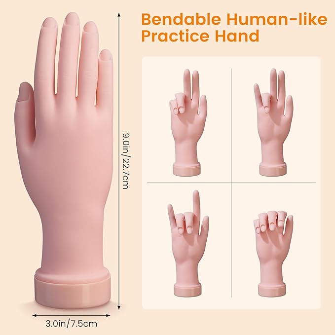 Acrylic Nail Kit for Beginners: Monomer Acrylic Nail Liquid Powder with Practice Hand U V Light Drill French Tips Training Mat for Nail Starters with Everything Home Salon Gift Set (Pink)