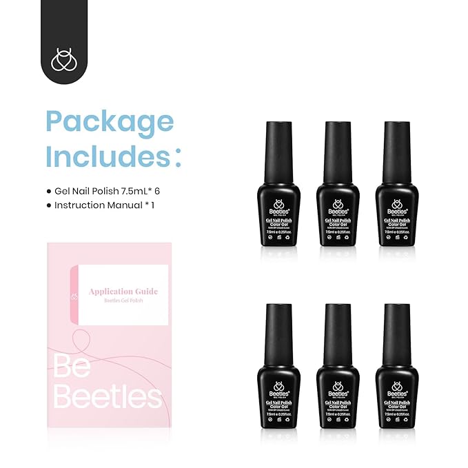 beetles Spring Gel Polish Set - Daydream Verses Collection, Baby Blue Purple Pastel Spring Colors Gel Nail Polish Set 6 Colors Soak Off UV LED Needed DIY Manicure Kit Gifts for Women Girls