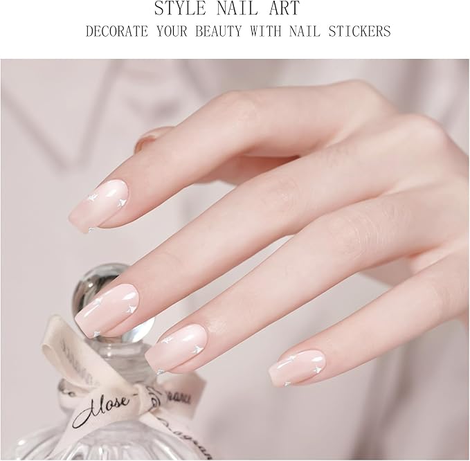 JMEOWIO Gel Nail Stickers Colorful Star Semi Cured Gel Nail Strips Wraps UV/LED Nails Art Design Decoration Accessories