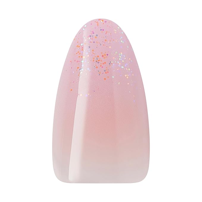 KISS Gel Fantasy Allure Press On Nails, Ready to Wear, 3D Design, Waterproof, Pink Gel Nail Glue 0.07 Oz. (2g), Manicure Stick & Mini File, 28 Count