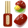 Double Rhythm 0.50 OZ Gel Polish Hema Free Same Color Same Bottle Golden Round Translucent Neutral Natural Milky 15 ML Jelly UV Polish Art DIY at Home (Red Brown-C1455)