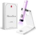 MelodySusie Handheld UV Light for Gel Nails with Stand, Mini Portable Cordless Nail Lamp with LCD Display, Eye-Protective Cover, Flash Curing for Glue, Purple