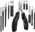 Fingernail and Toenail Nail Clippers for Thick and Ingrown Nails, 11 Pieces Manicure and Pedicure Kits Cutters Care Tools Hand Foot Treatment for Men, Women, and Seniors with Travel Case